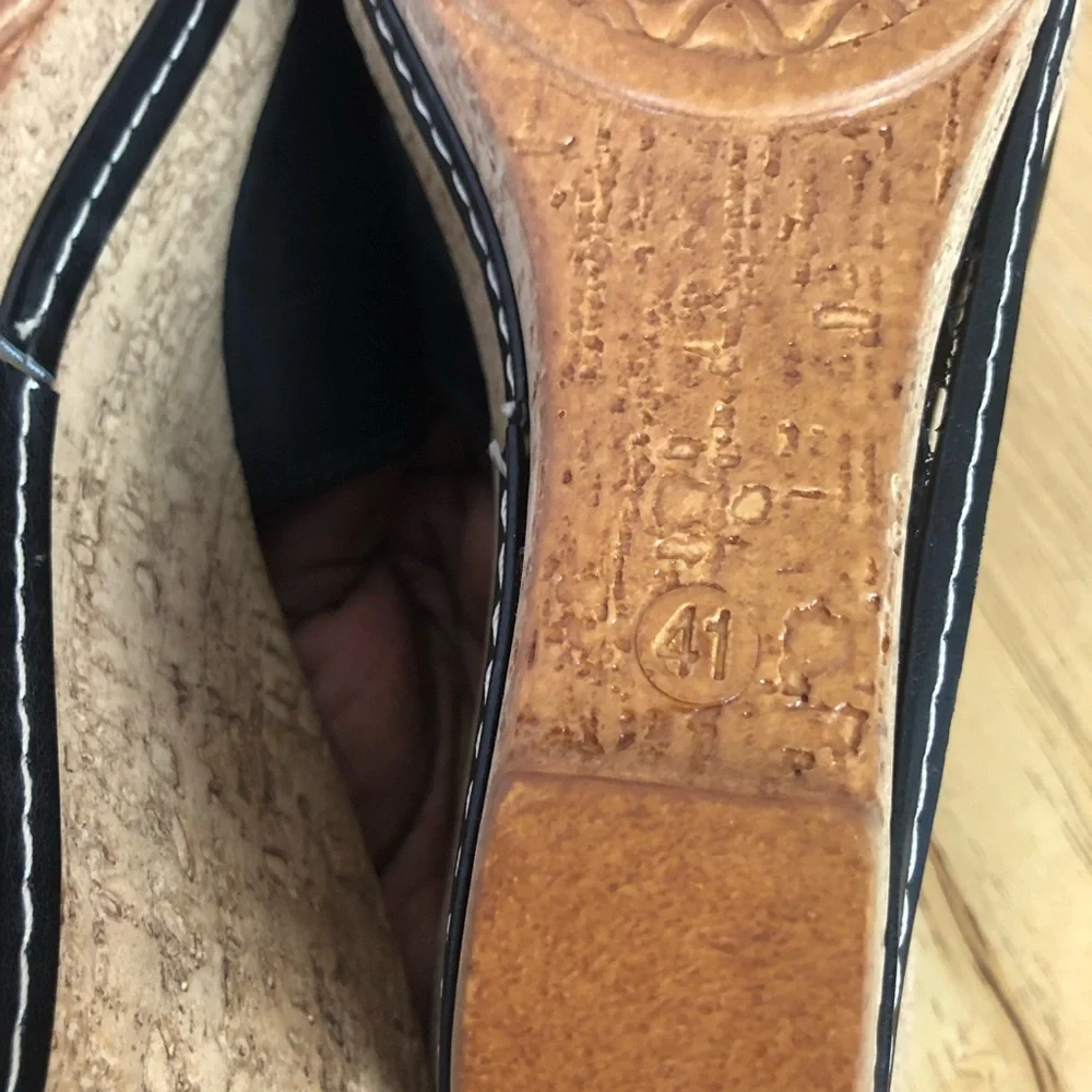 Azura Made in Italy Wedge Black Sandal SzEUR41/9‎